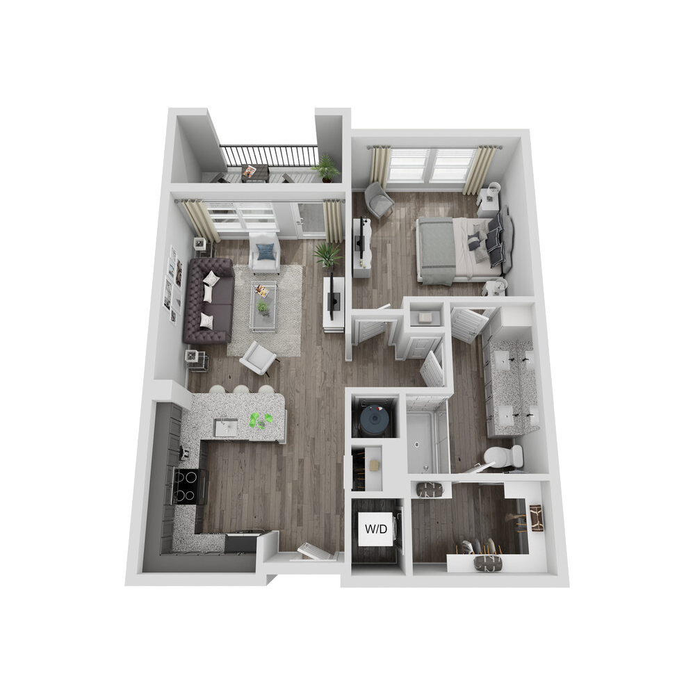 District at 54; Studio, One and Two Bedroom Apartment Homes in the vibrant community of Trinity Park and minutes from downtown Raleigh, NC; Pet-friendly luxury apartment community.