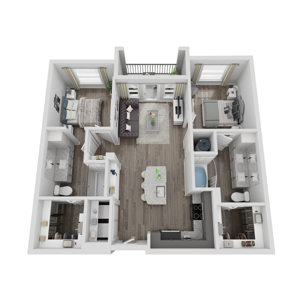 District at 54; Studio, One and Two Bedroom Apartment Homes in the vibrant community of Trinity Park and minutes from downtown Raleigh, NC; Pet-friendly luxury apartment community.