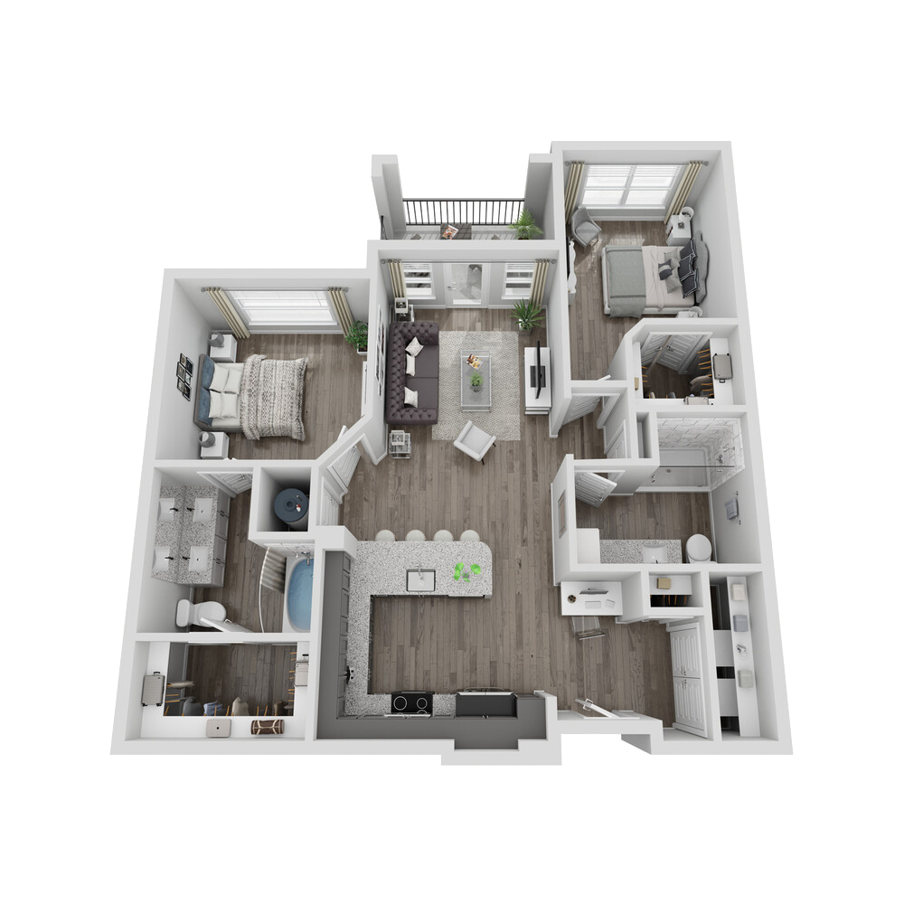 District at 54; Studio, One and Two Bedroom Apartment Homes in the vibrant community of Trinity Park and minutes from downtown Raleigh, NC; Pet-friendly luxury apartment community.