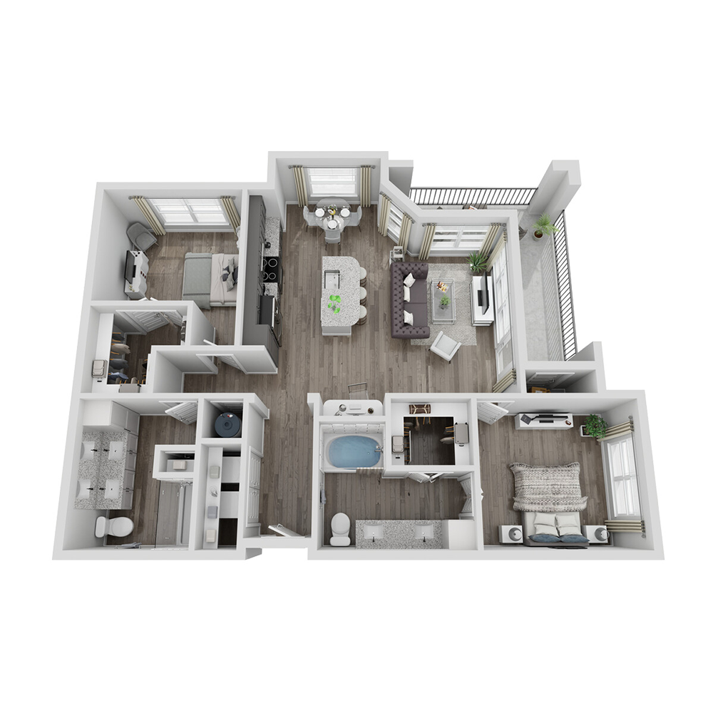 District at 54; Studio, One and Two Bedroom Apartment Homes in the vibrant community of Trinity Park and minutes from downtown Raleigh, NC; Pet-friendly luxury apartment community.